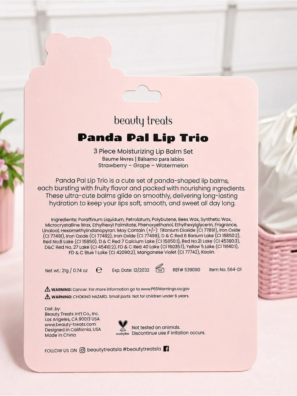 🐼 Beauty Treats Panda Pal Lip Trio 3 Piece Lip Balm Set NWT
